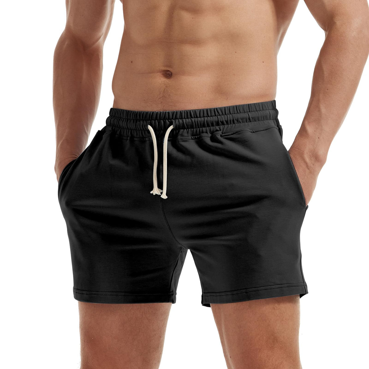 AIMPACT Men's Cotton Workout Shorts 5"/7" Sweat Athletic Gym with Pockets