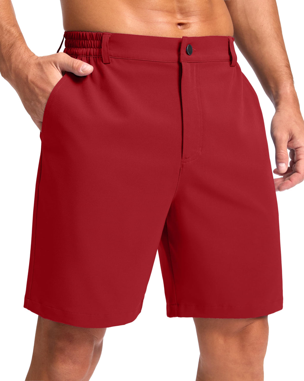 Pudolla Men's Casual Shorts 7"/9"/5" Lightweight Golf Shorts with 3 Pockets Stretch Quick Dry Comfy Work Shorts