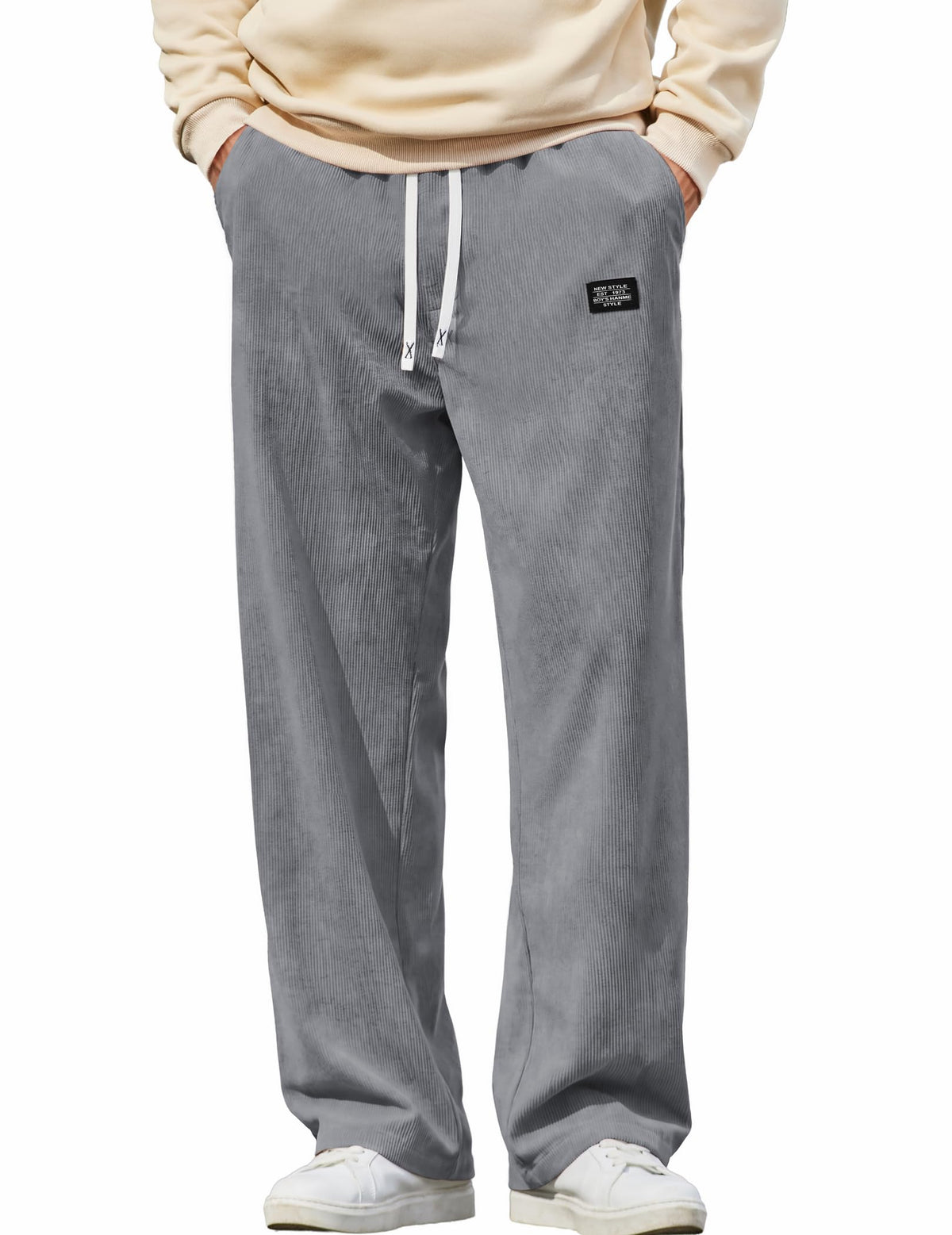 COOFANDY Mens Casual Corduroy Pants Baggy Sweatpants Loose Fit Wide Leg