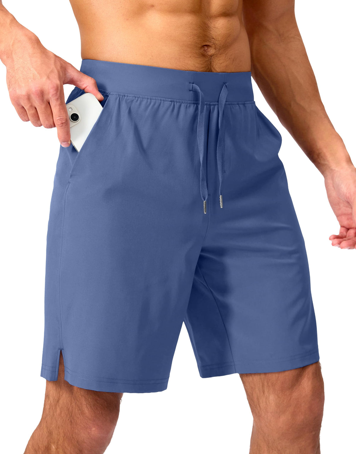 Soothfeel Men's Athletic Running Shorts Zipper Pockets 9"/7"/5 Workout Gym