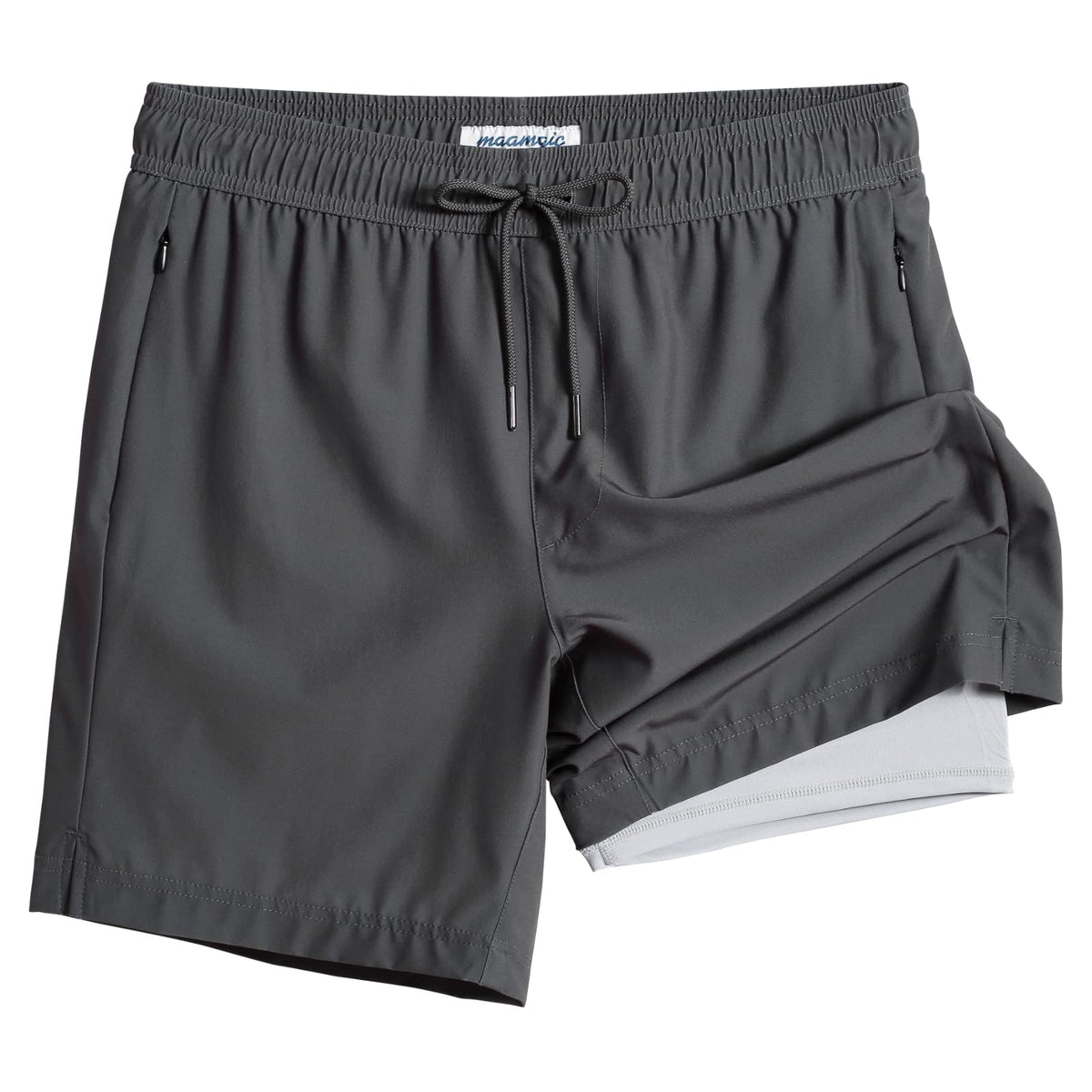 maamgic 2 in 1 Mens Swim Trunks 7 Inch Swim Shorts Swim Suits Board Shorts