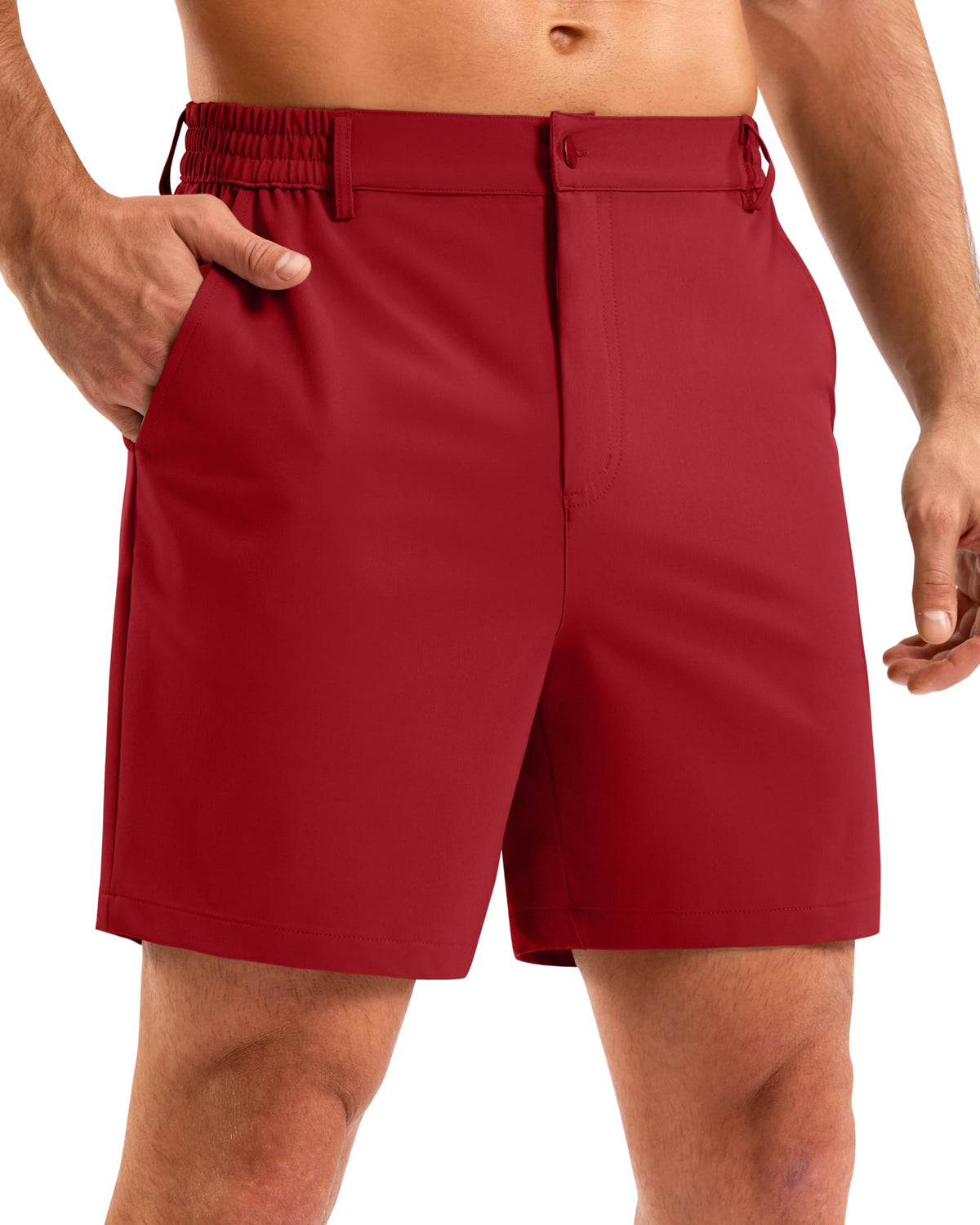 Pudolla Men's Casual Shorts 7"/9"/5" Lightweight Golf Shorts with 3 Pockets Stretch Quick Dry Comfy Work Shorts