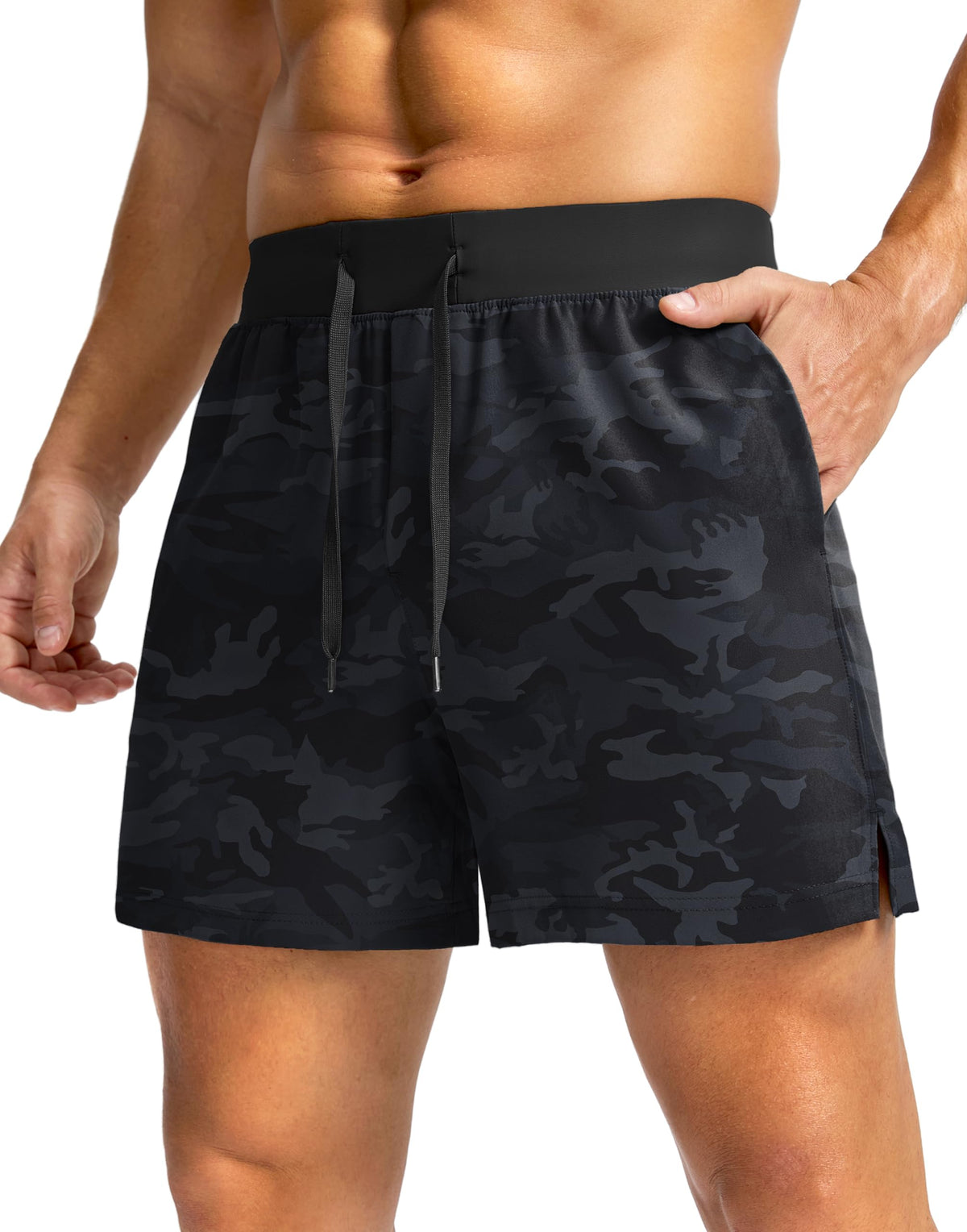Soothfeel Men's Athletic Running Shorts Zipper Pockets 9"/7"/5 Workout Gym
