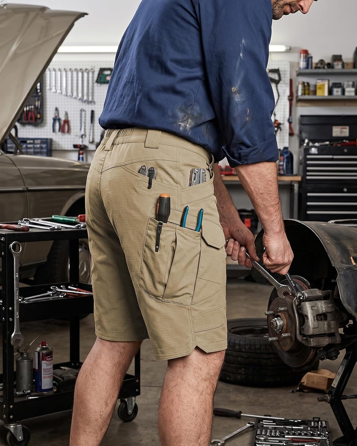 Wangdo Men's Hiking Cargo Shorts Lightweight Outdoor Work Tactical Shorts