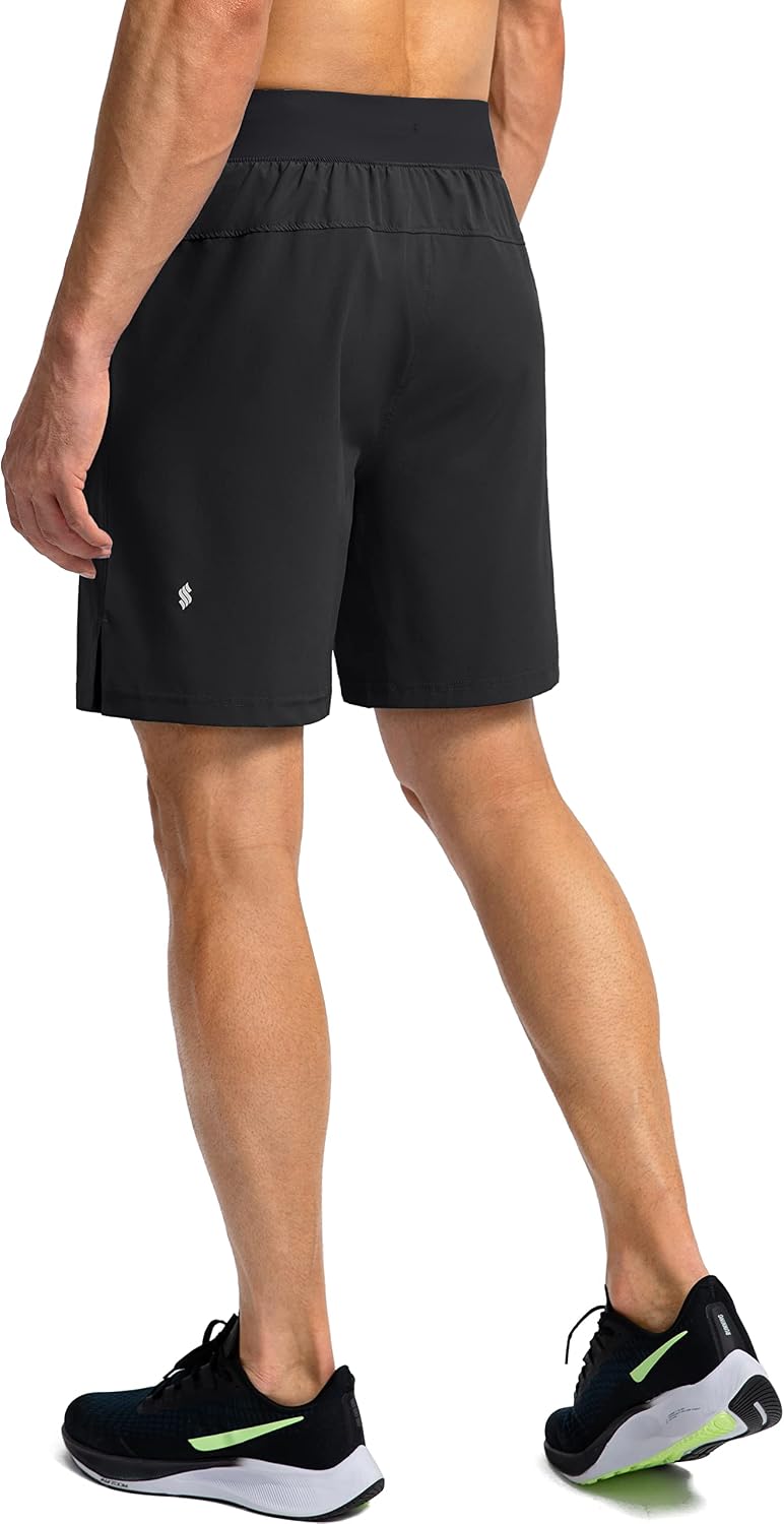 Soothfeel Men's Athletic Running Shorts Zipper Pockets 9"/7"/5 Workout Gym