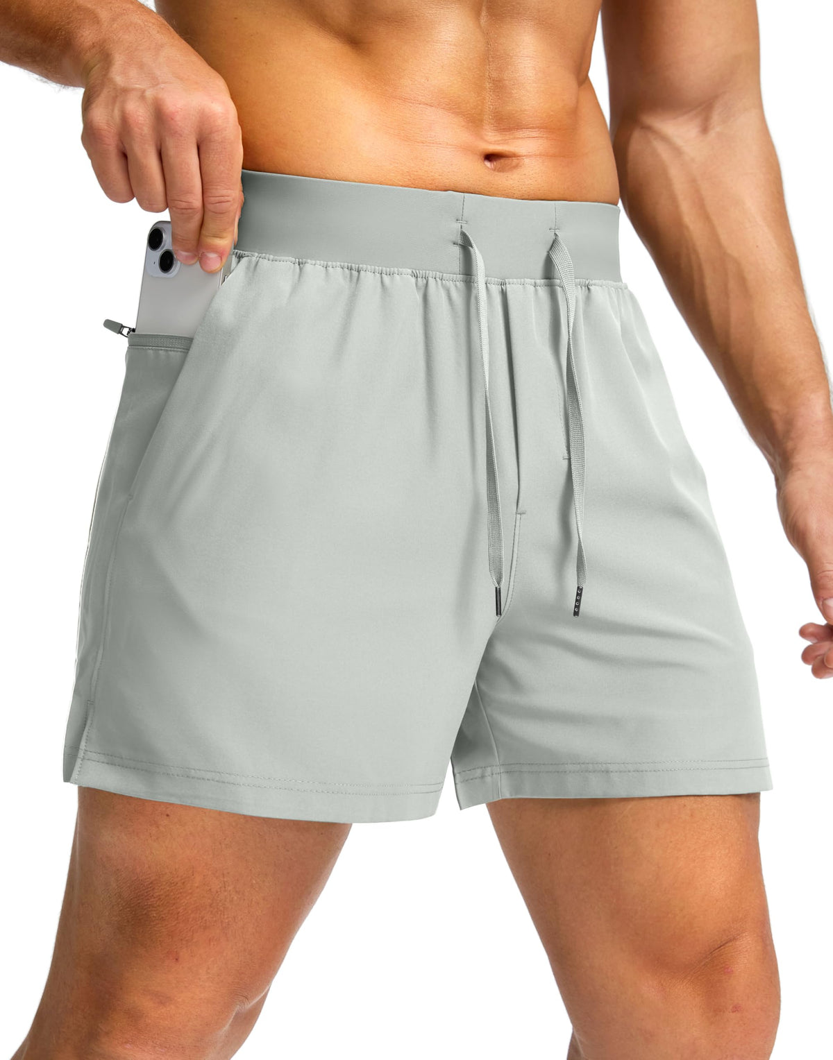 Soothfeel Men's Athletic Running Shorts Zipper Pockets 9"/7"/5 Workout Gym