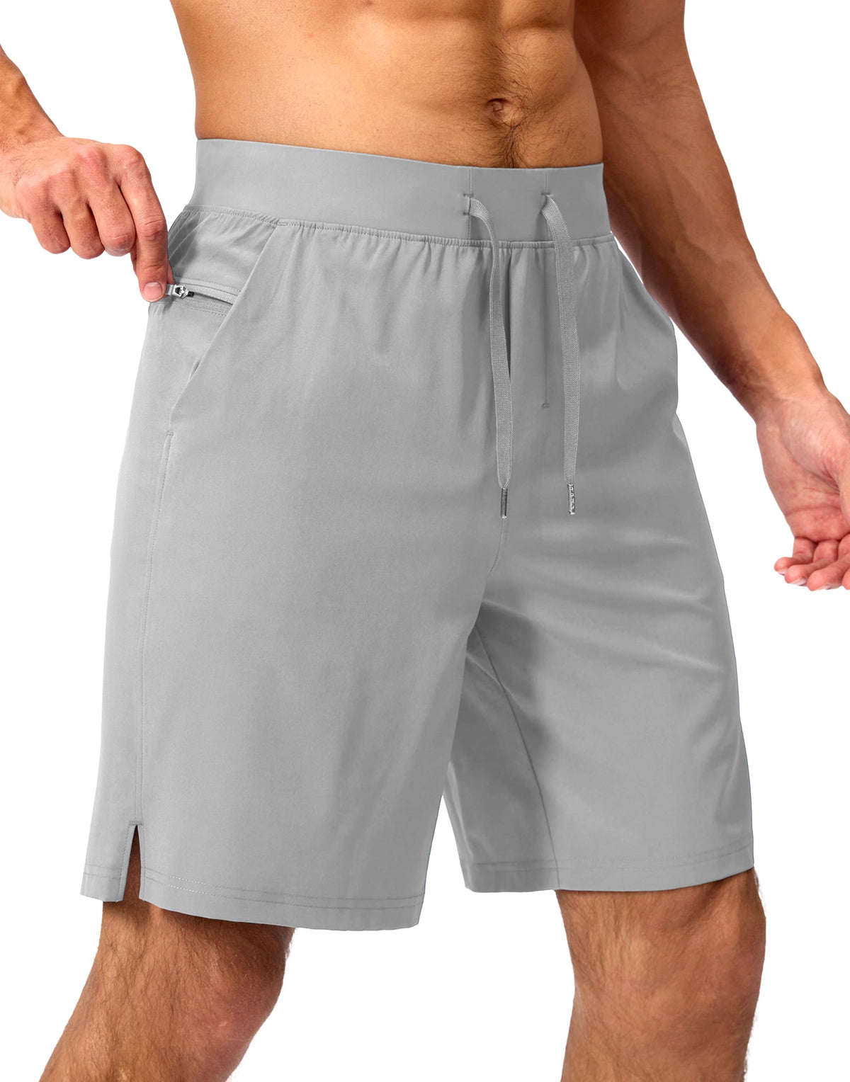 Soothfeel Men's Athletic Running Shorts Zipper Pockets 9"/7"/5 Workout Gym