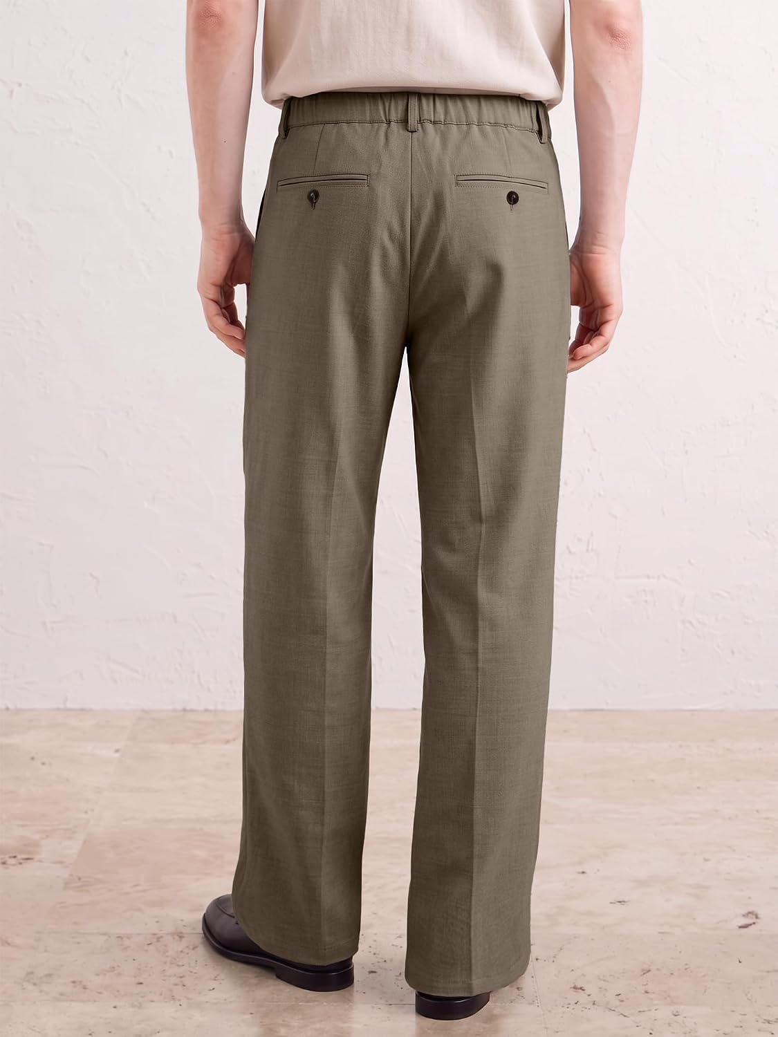 Comdecevis Men's Wide Leg Pleated Loose Fit Casual Dress Pants