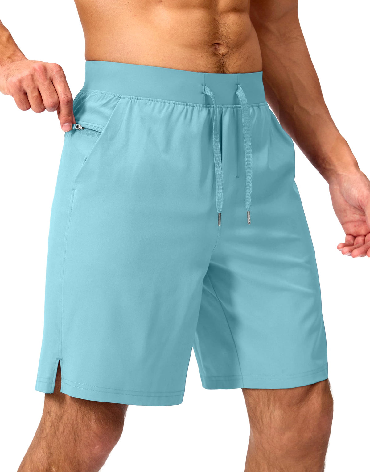 Soothfeel Men's Athletic Running Shorts Zipper Pockets 9"/7"/5 Workout Gym