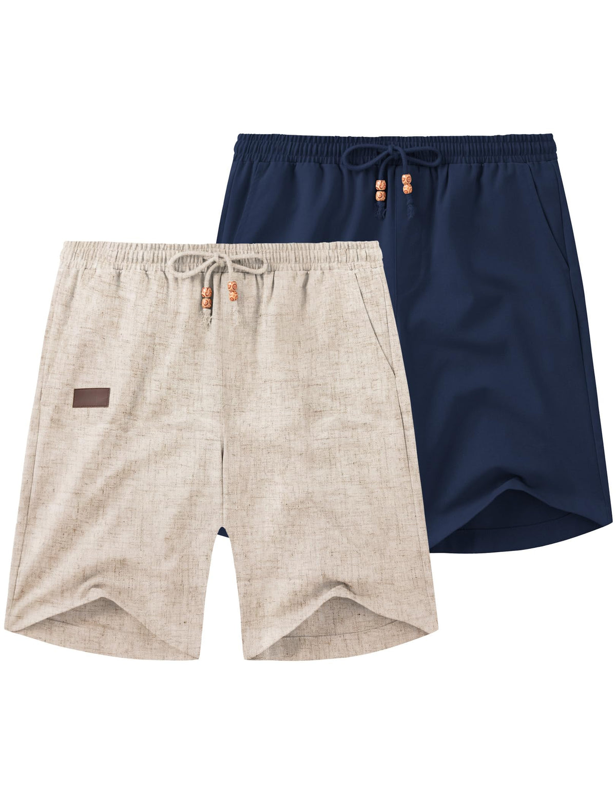COOFANDY Men Linen Beach Shorts Casual Drawstring Summer Vacation Shorts