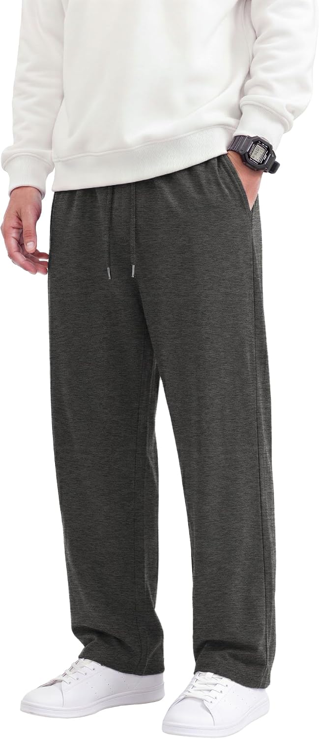 COOFANDY Men's Casual Cotton Pant Knit Elastic Waist Yoga Pant with Pocket