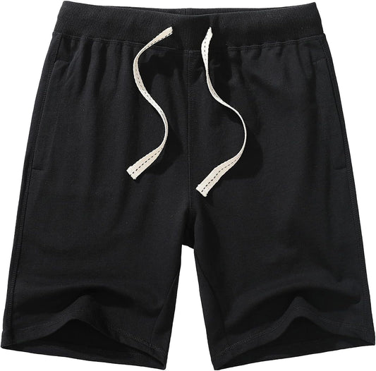 AMY COULEE Mens Casual Classic Cotton Sweat Shorts with Pockets