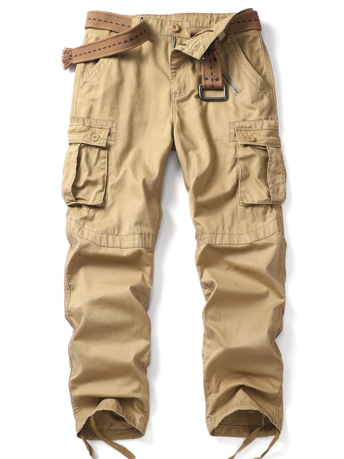 Men's Camo Cargo Work Pants Cotton Tactical Ripstop Casual Combat Pants with 8 Pockets