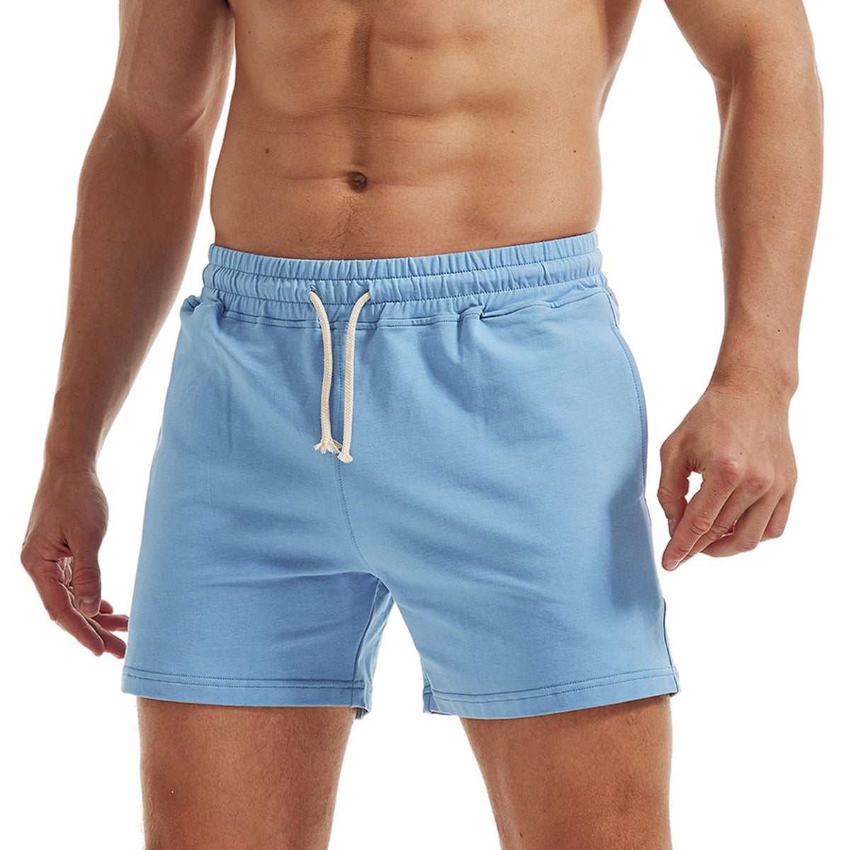AIMPACT Men's Cotton Workout Shorts 5"/7" Sweat Athletic Gym with Pockets