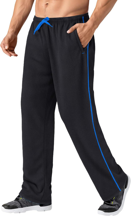 MAGNIVIT Men's Lightweight Sweatpants Loose Open Bottom Mesh Athletic Pant