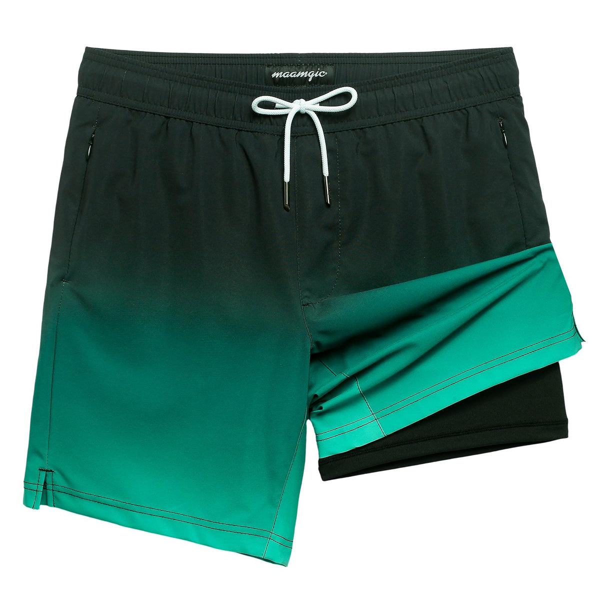 maamgic 2 in 1 Mens Swim Trunks 7 Inch Swim Shorts Swim Suits Board Shorts