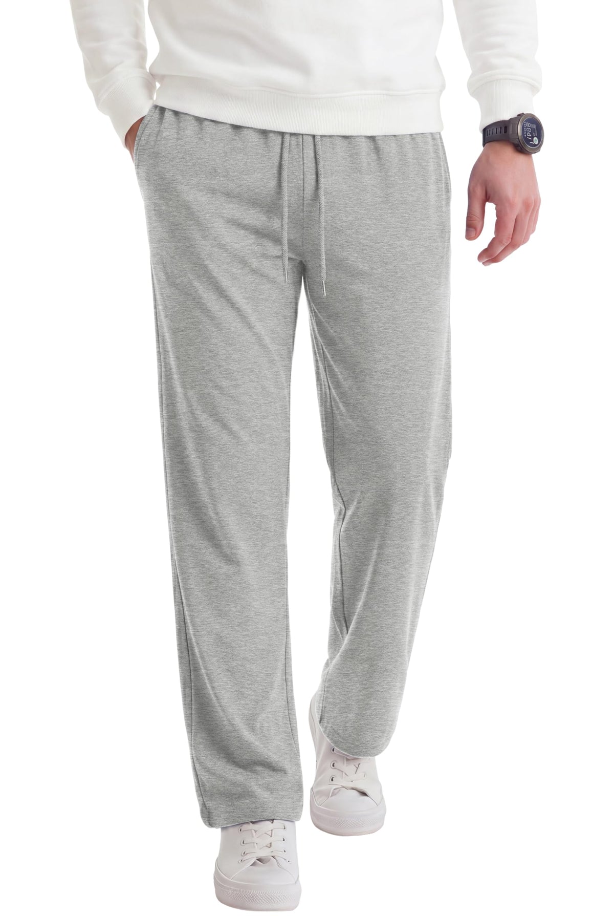 COOFANDY Men's Casual Cotton Pant Knit Elastic Waist Yoga Pant with Pocket