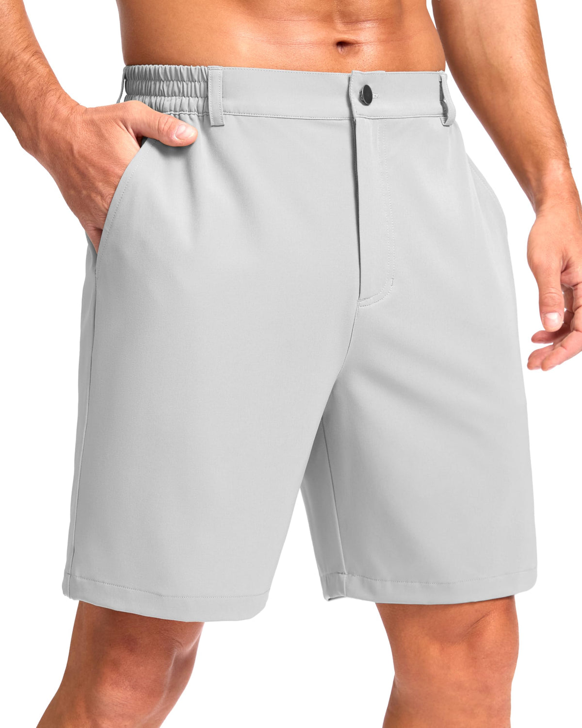 Pudolla Men's Casual Shorts 7"/9"/5" Lightweight Golf Shorts with 3 Pockets Stretch Quick Dry Comfy Work Shorts