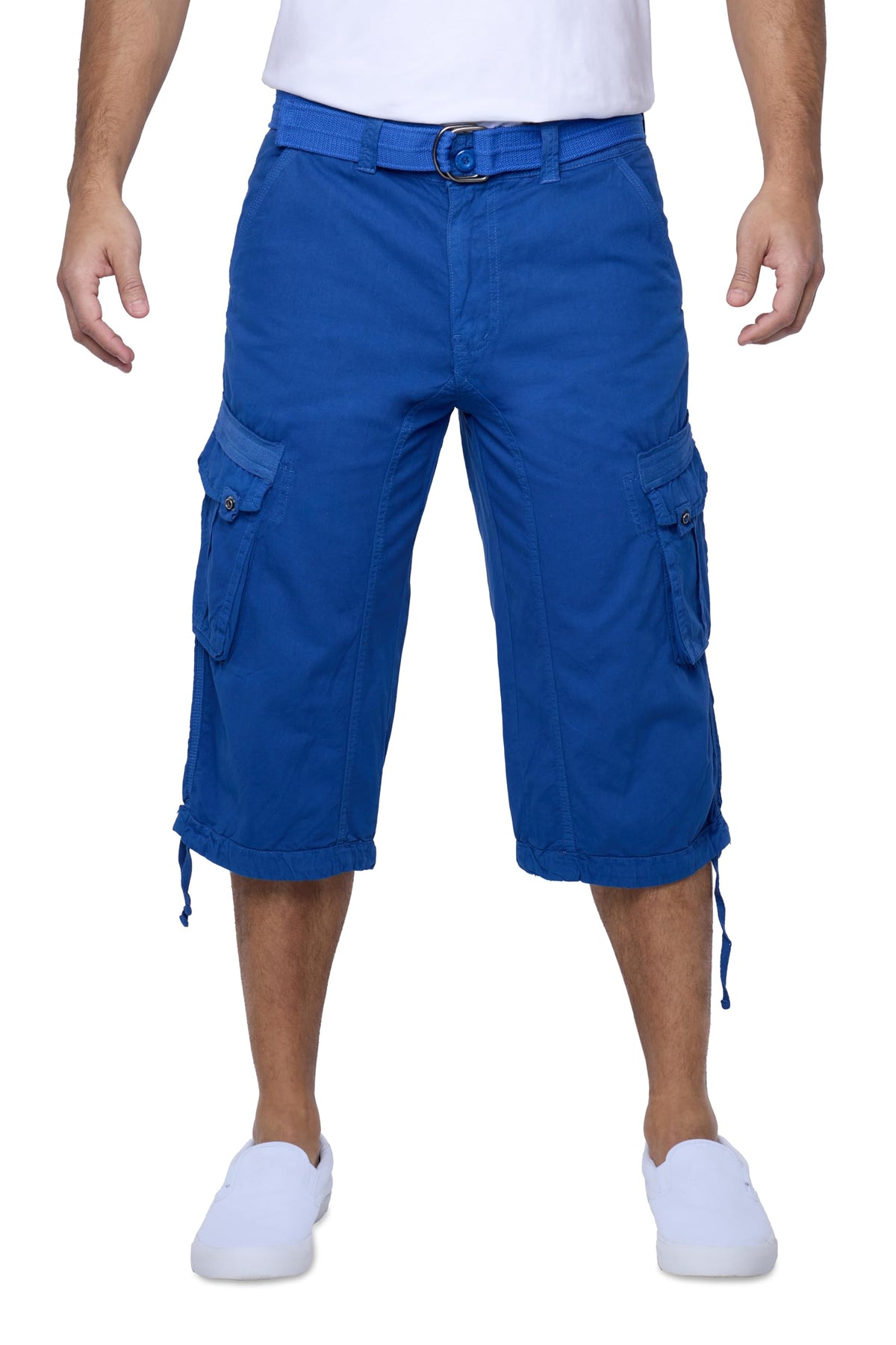 X RAY Men's Belted Long Cargo Shorts for Men, Below Knee Length Mens Cargo Shorts, 3/4 Pants (Big and Tall Shorts for Men)