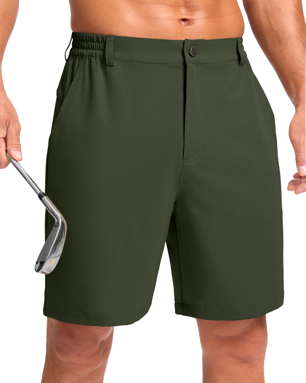 Pudolla Men's Casual Shorts 7"/9"/5" Lightweight Golf Shorts with 3 Pockets Stretch Quick Dry Comfy Work Shorts