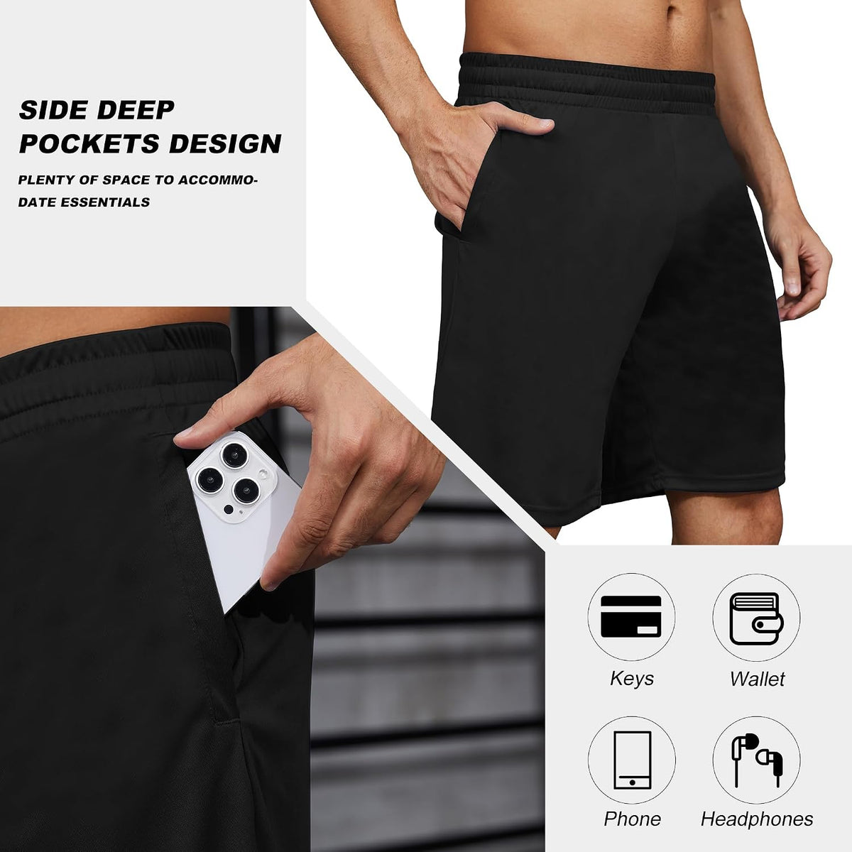BVNSOZ Men's Athletic Shorts with Pockets