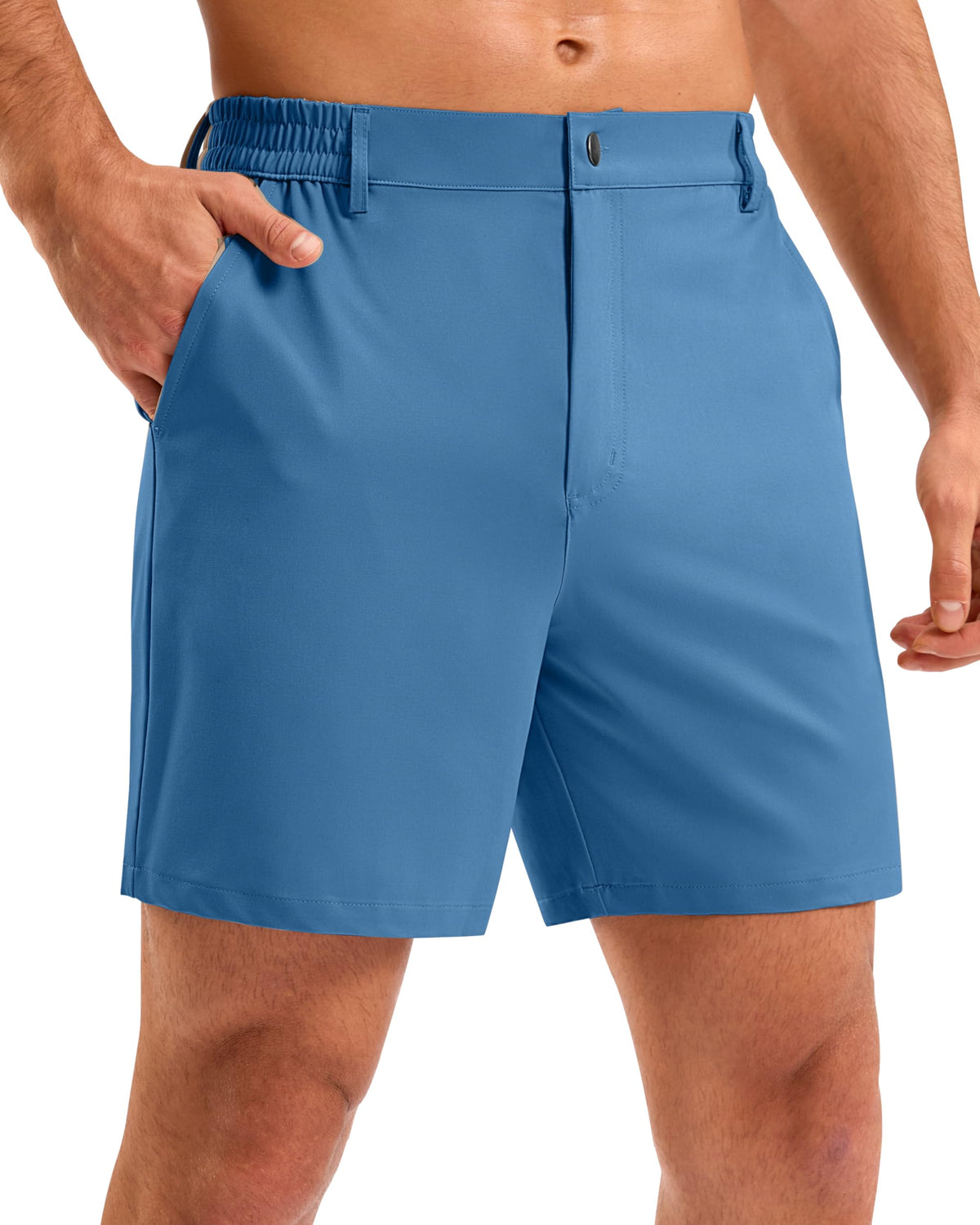 Pudolla Men's Casual Shorts 7"/9"/5" Lightweight Golf Shorts with 3 Pockets Stretch Quick Dry Comfy Work Shorts