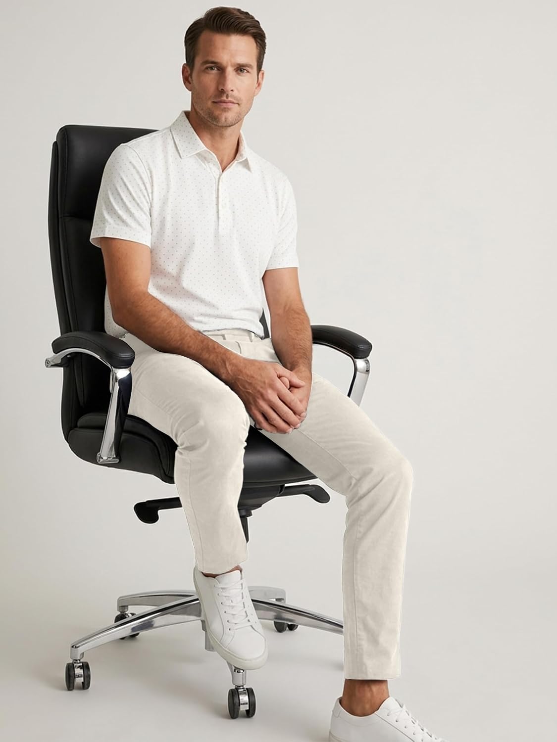 Mens Classic Fit Golf Pants, Stretch Business Casual Dress Pants for Men, Quick Dry Lightweight Work Slacks with Pockets