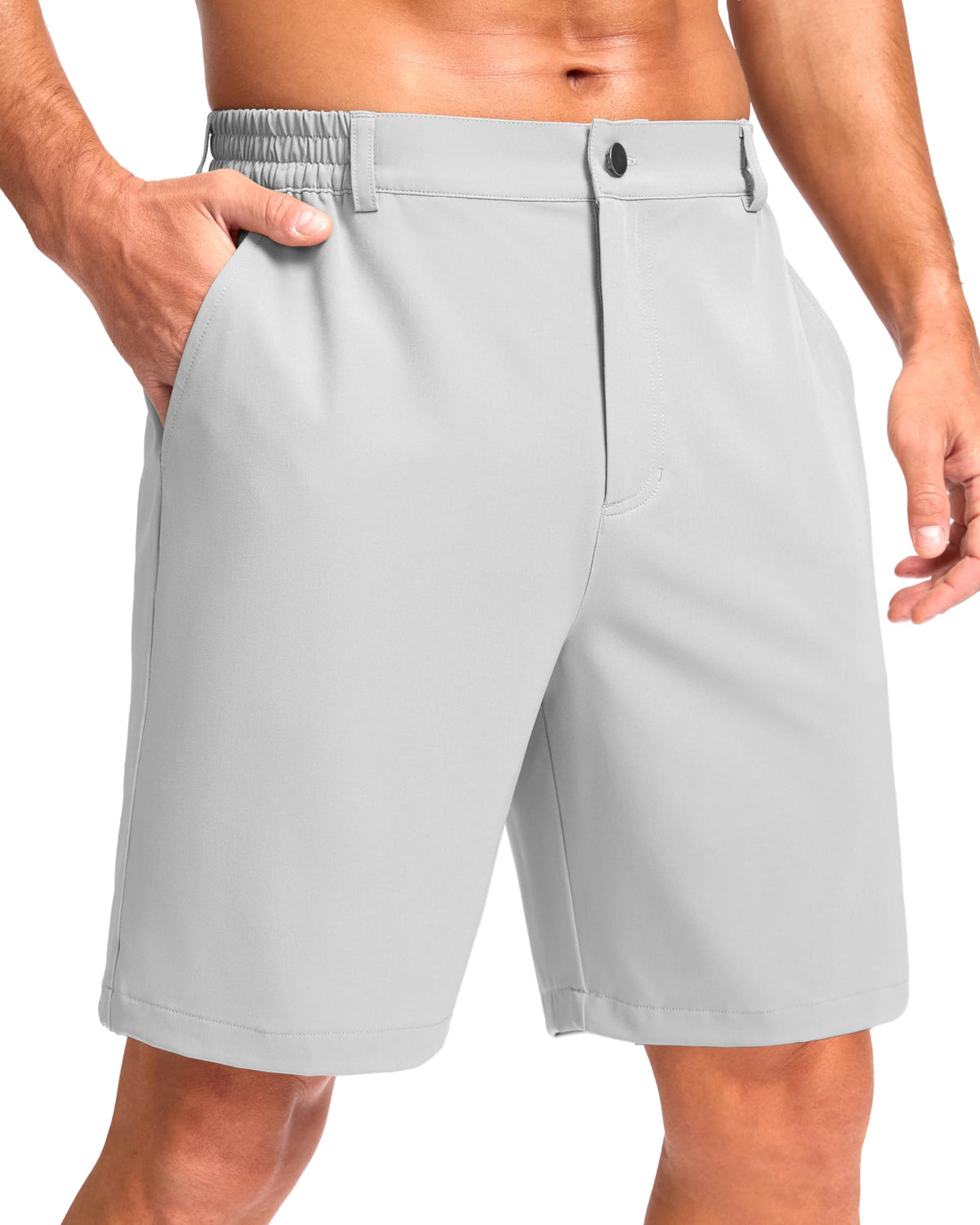 Pudolla Men's Casual Shorts 7"/9"/5" Lightweight Golf Shorts with 3 Pockets Stretch Quick Dry Comfy Work Shorts