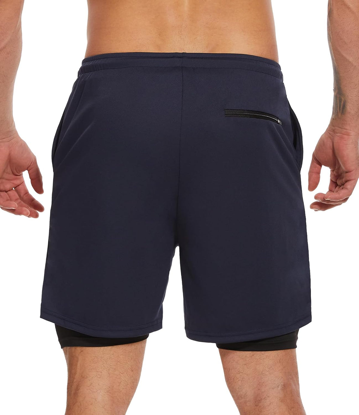 Kinglaman 1/4 Pack Men's 2 in 1 Lined Running Shorts Gym Athletic Shorts