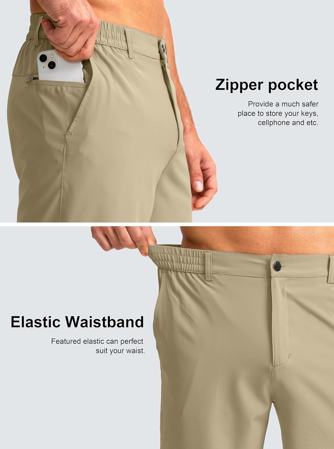 Men's Casual Shorts 7"/5"/9" Lightweight Golf Shorts for Men with 3 Pockets