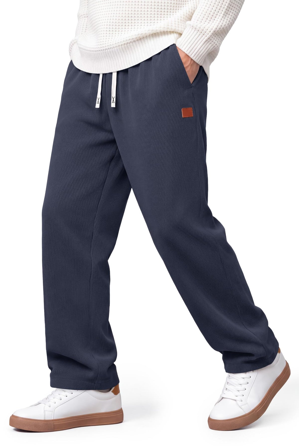 COOFANDY Mens Corduroy Pants Casual Elastic Waist Drawstring Sweatpants
