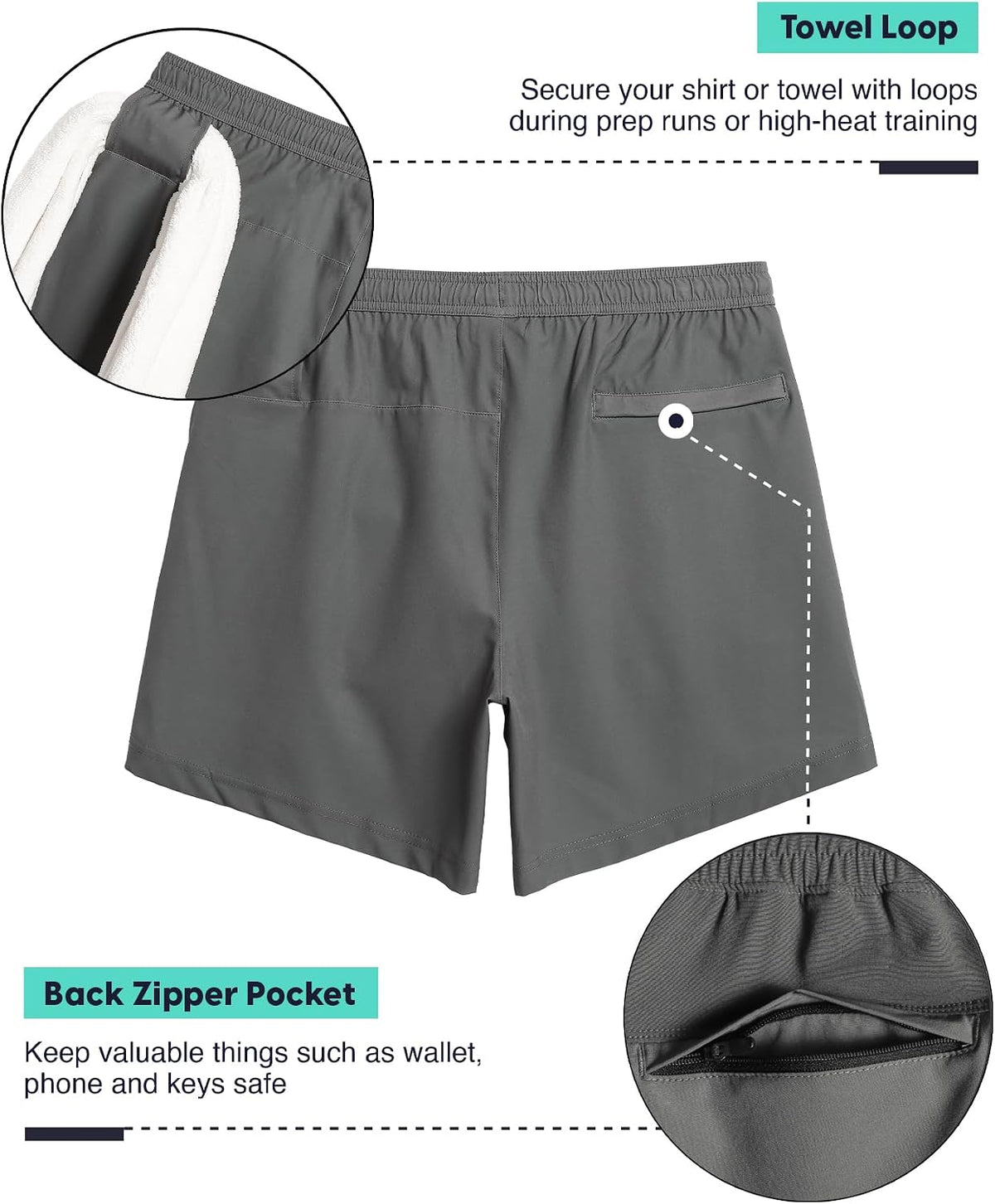 maamgic Mens 5" Gym Running Shorts for Men 2 in 1 Quick Dry Workout Athletic Shorts