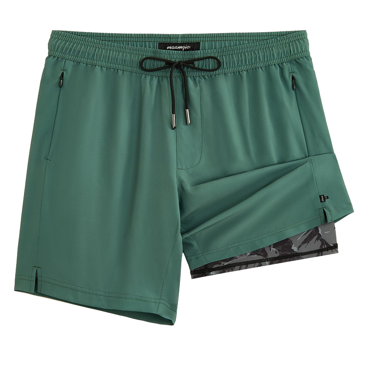 maamgic 2 in 1 Mens Swim Trunks 7 Inch Swim Shorts Swim Suits Board Shorts