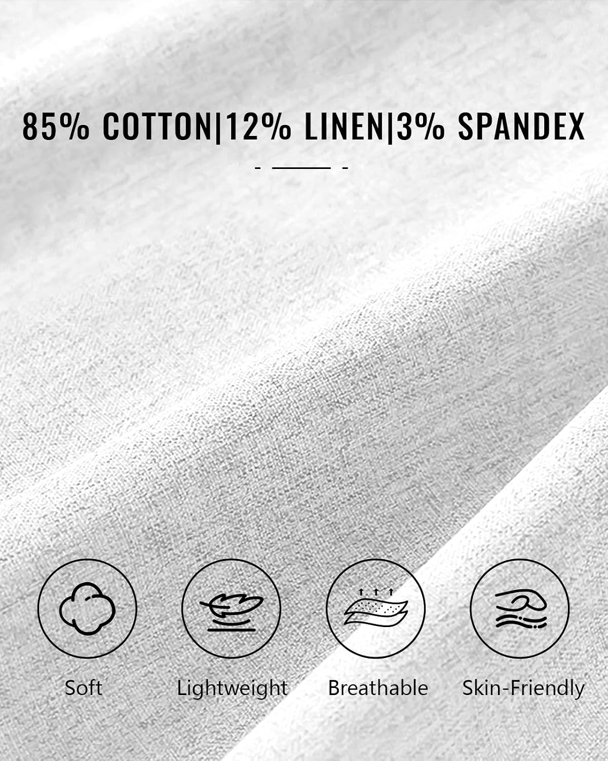 Men's Cotton Linen Pants Casual Summer Beach Lightweight Pants with Pockets