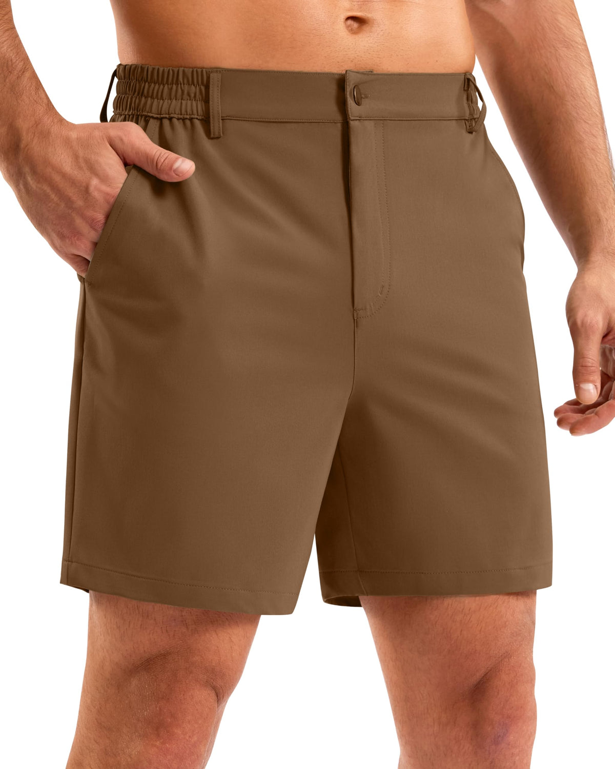 Pudolla Men's Casual Shorts 7"/9"/5" Lightweight Golf Shorts with 3 Pockets Stretch Quick Dry Comfy Work Shorts