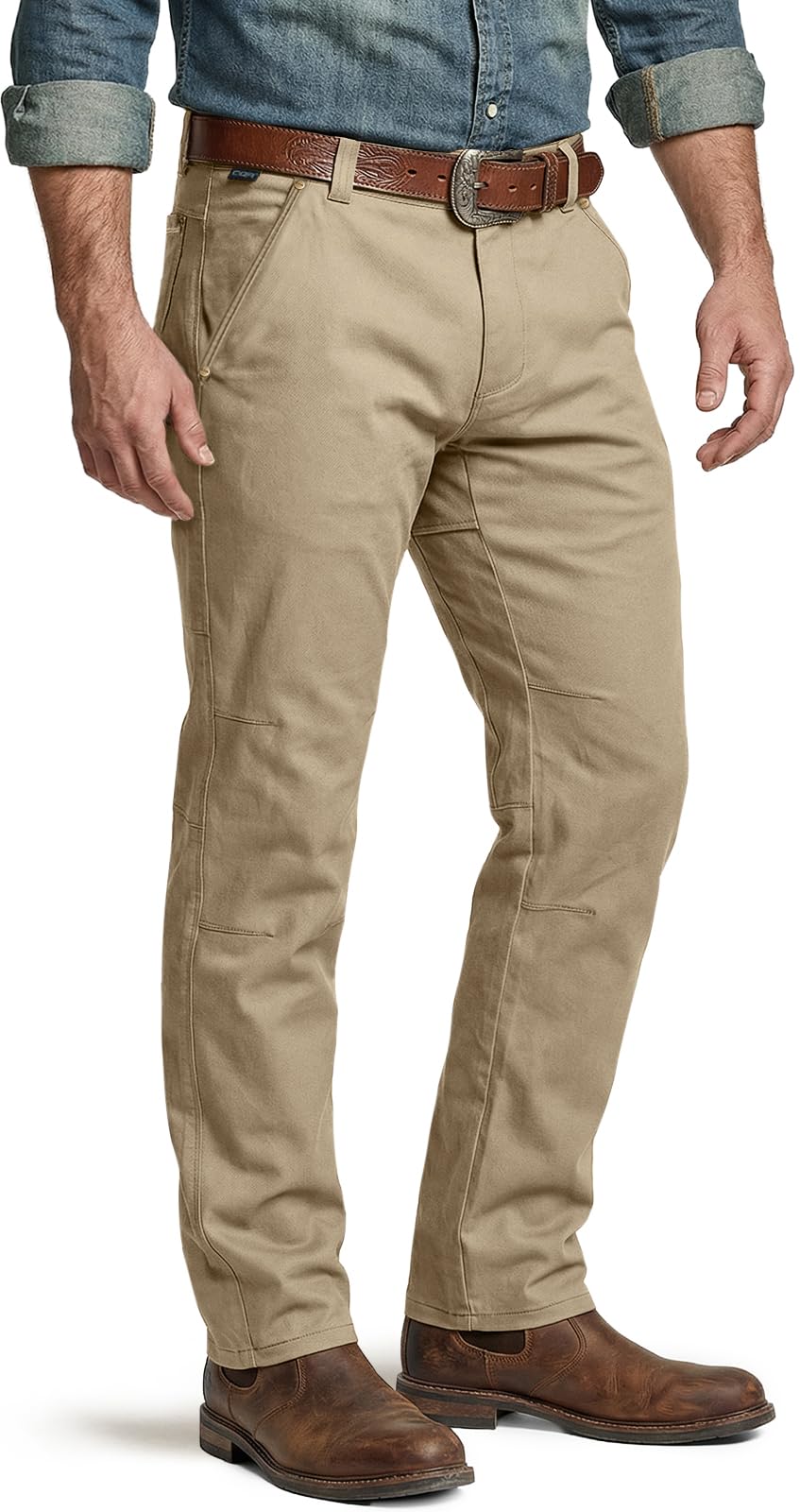 CQR Men's Motion Utility Casual Pants, Regular Fit Lightweight Work Pants, Water Resistant Outdoor Stretch Pants with Pockets