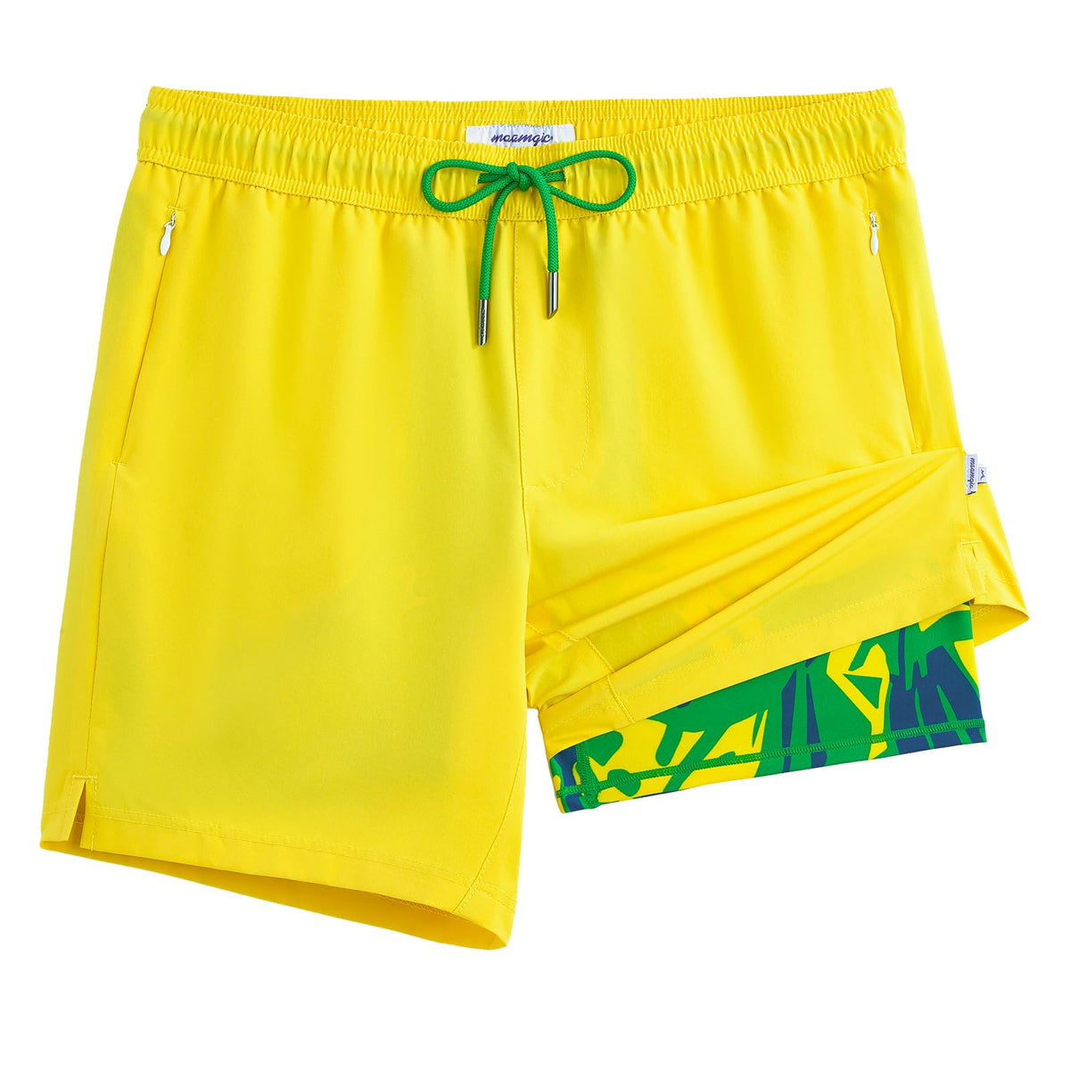 maamgic 2 in 1 Mens Swim Trunks 7 Inch Swim Shorts Swim Suits Board Shorts