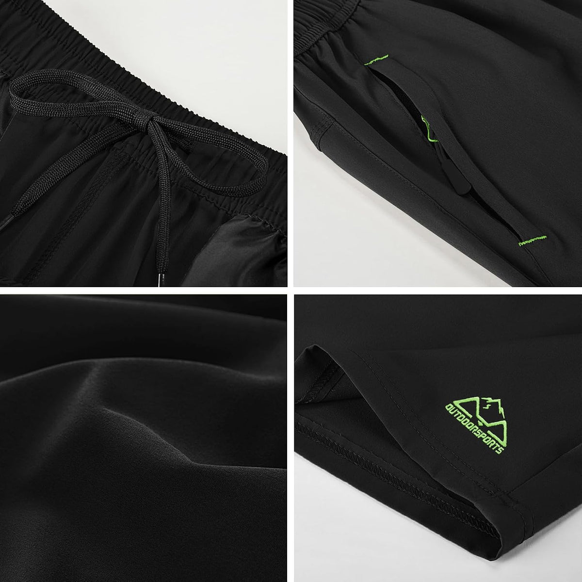 Rdruko Men's Quick Dry Hiking Shorts Lightweight Running Gym Outdoor Active Shorts with Zipper Pockets