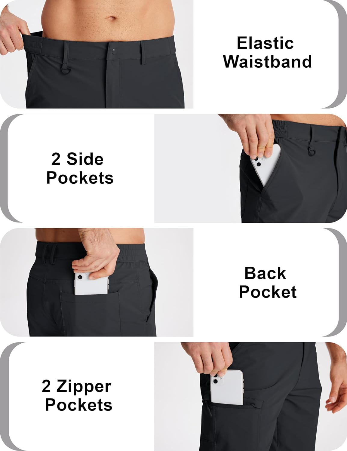 MAGCOMSEN Men's Hiking Cargo Shorts Quick Dry Lightweight 9" Golf Shorts Summer Casual Work Outdoor with 5 Zipper Pockets