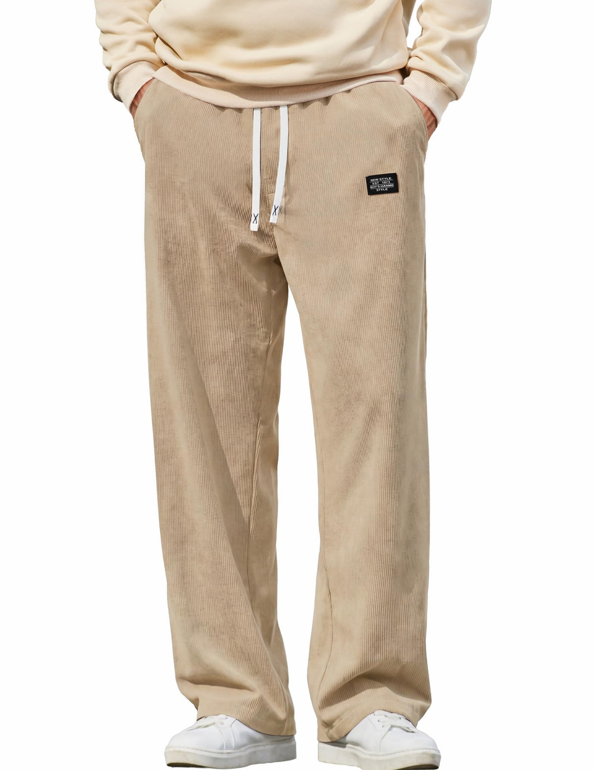 COOFANDY Mens Casual Corduroy Pants Baggy Sweatpants Loose Fit Wide Leg