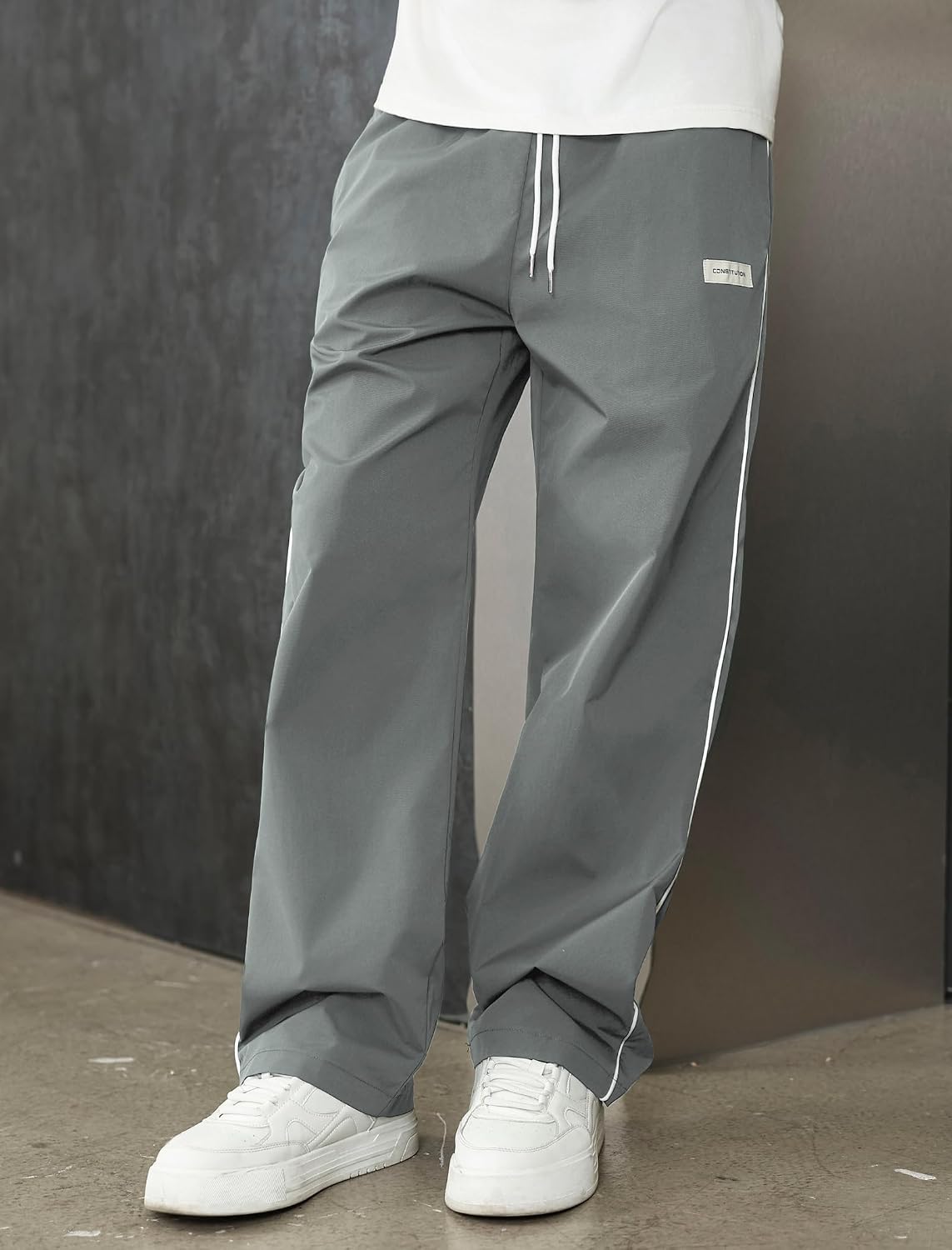 ZAFUL Mens Casual Sweatpants Stripe Drawstring Letter Y2K Baggy Track Pants