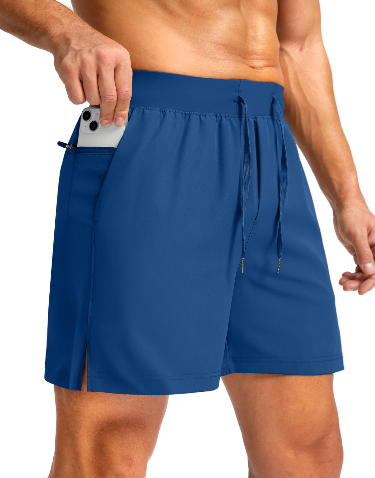 Soothfeel Men's Athletic Running Shorts Zipper Pockets 9"/7"/5 Workout Gym