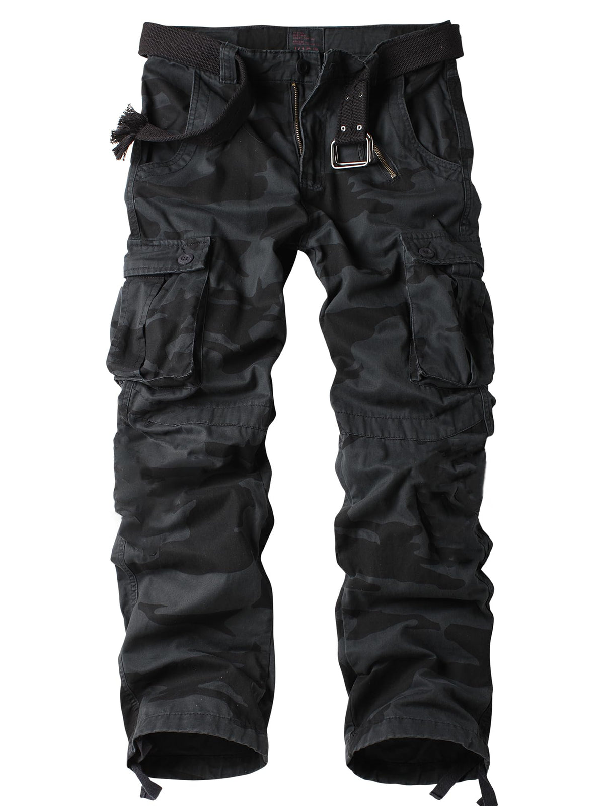 Men's Camo Cargo Work Pants Cotton Tactical Ripstop Casual Combat Pants with 8 Pockets