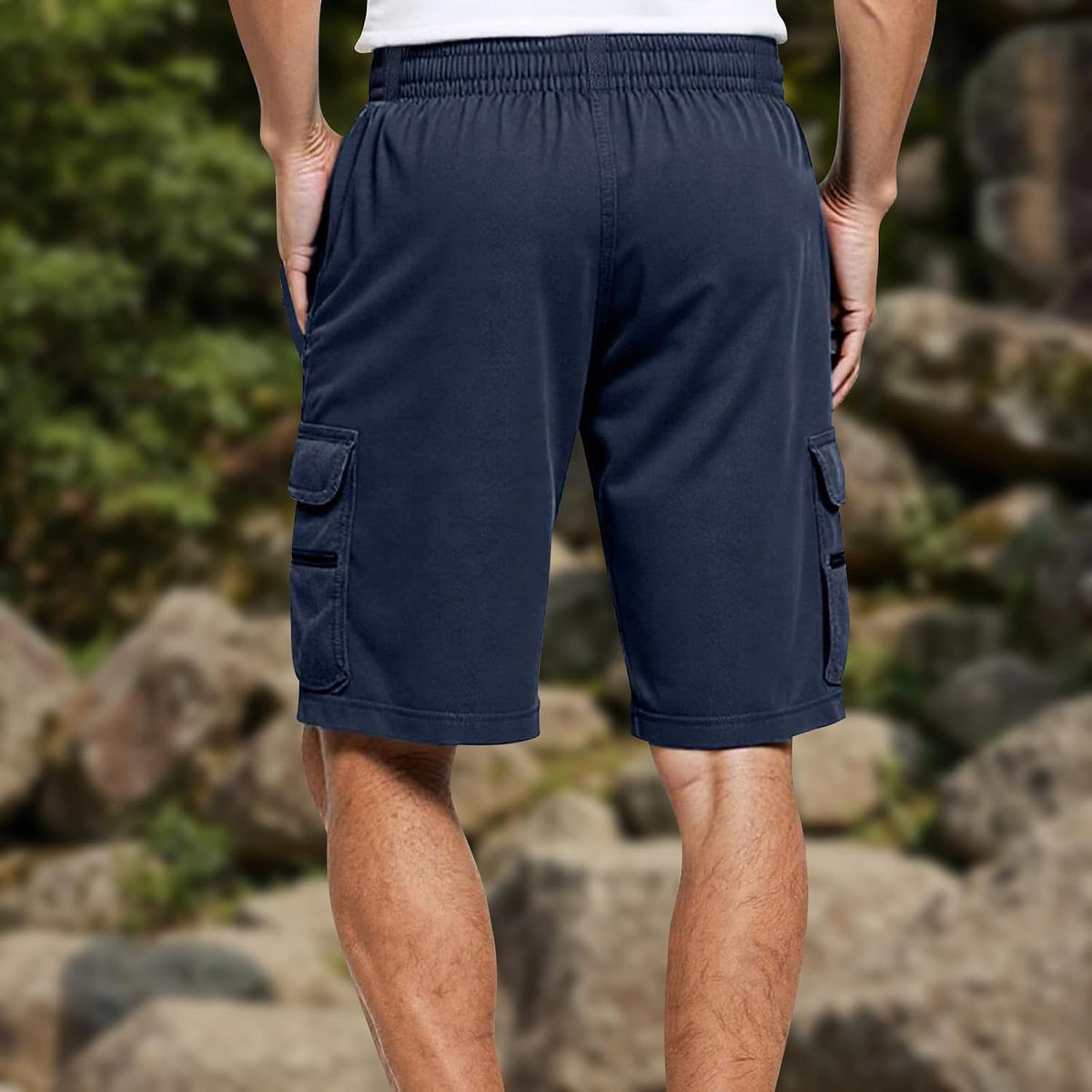 ANLUKE Men's Cargo Shorts Stretch Waist Quick Dry