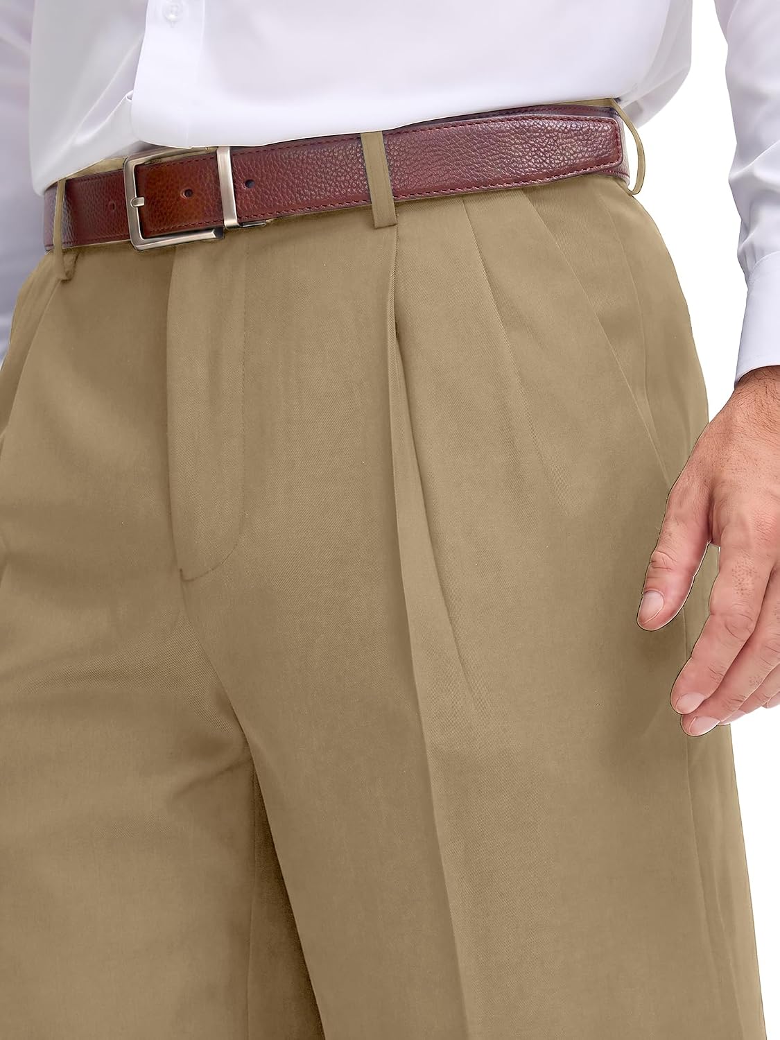 Comdecevis Men's Classic Fit Pleated Dress Pants