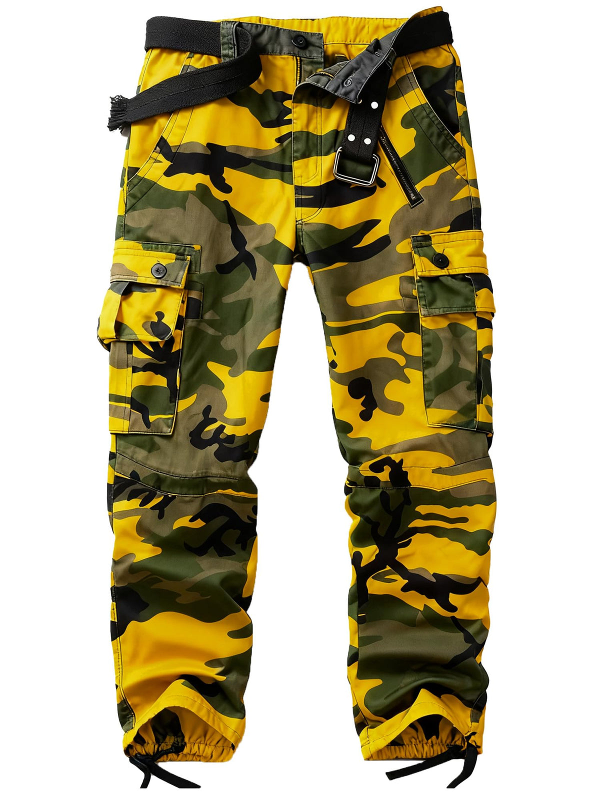 Men's Camo Cargo Work Pants Cotton Tactical Ripstop Casual Combat Pants with 8 Pockets