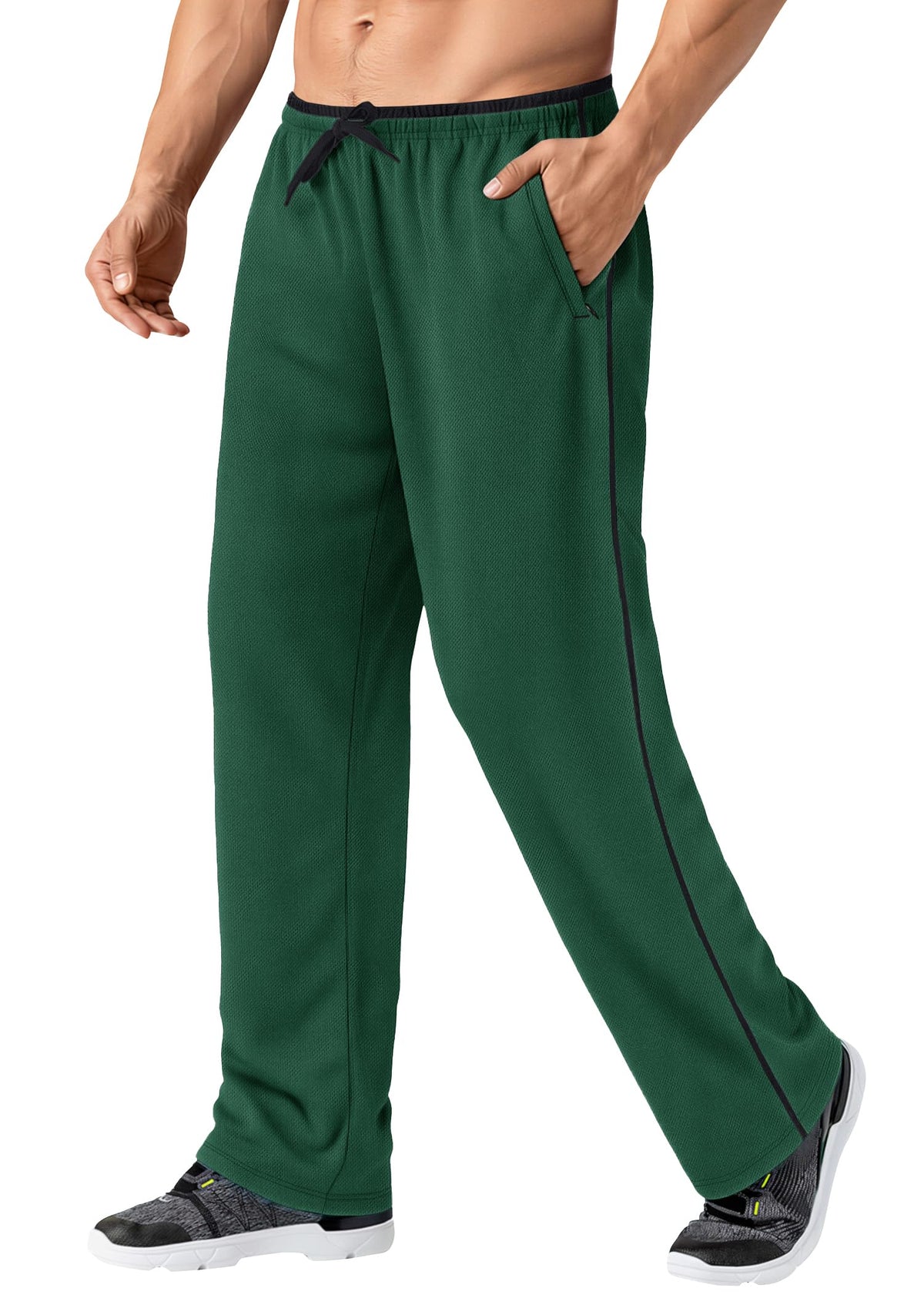 MAGNIVIT Men's Lightweight Sweatpants Loose Open Bottom Mesh Athletic Pant