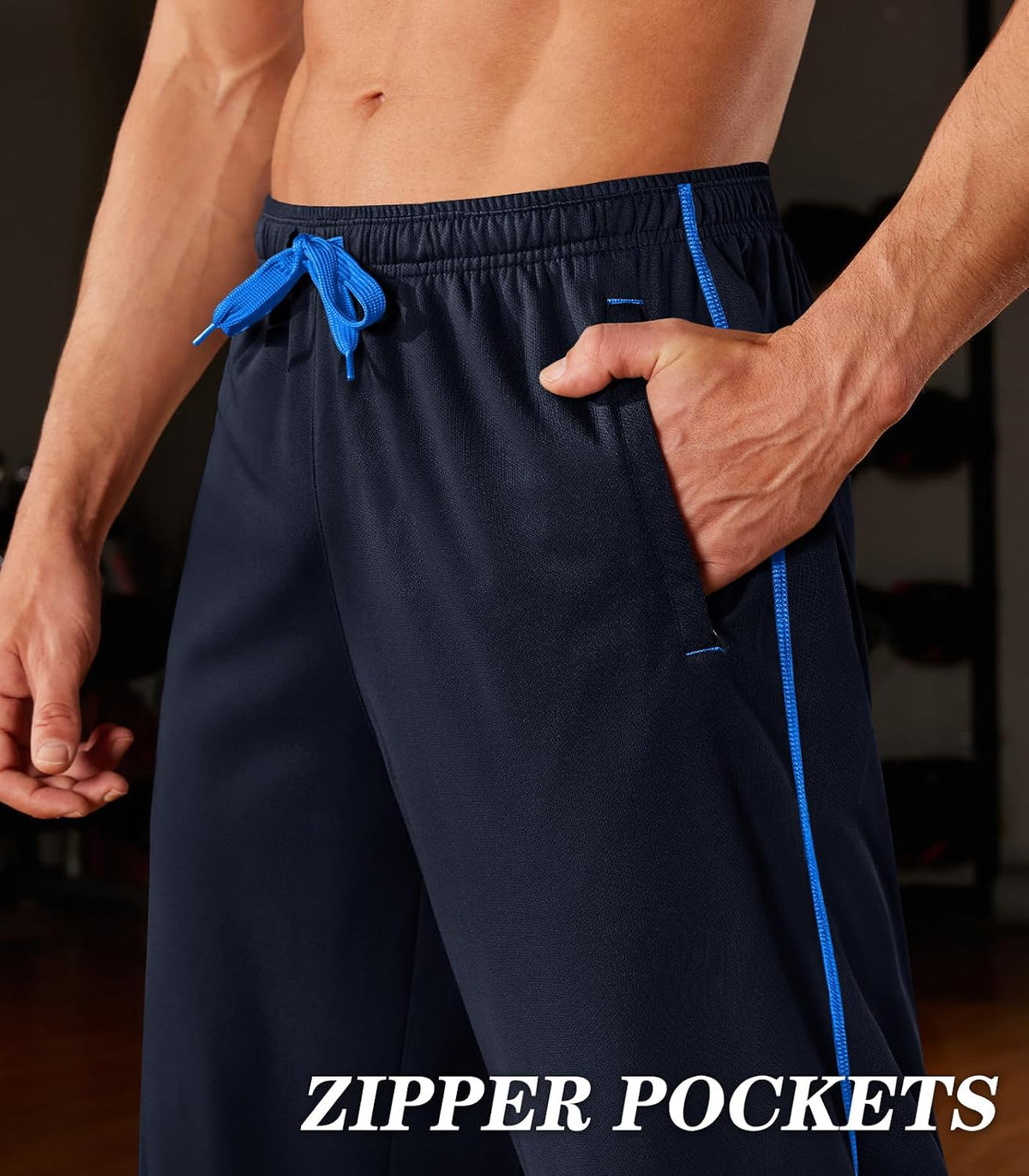 MAGNIVIT Men's Lightweight Sweatpants Loose Open Bottom Mesh Athletic Pant