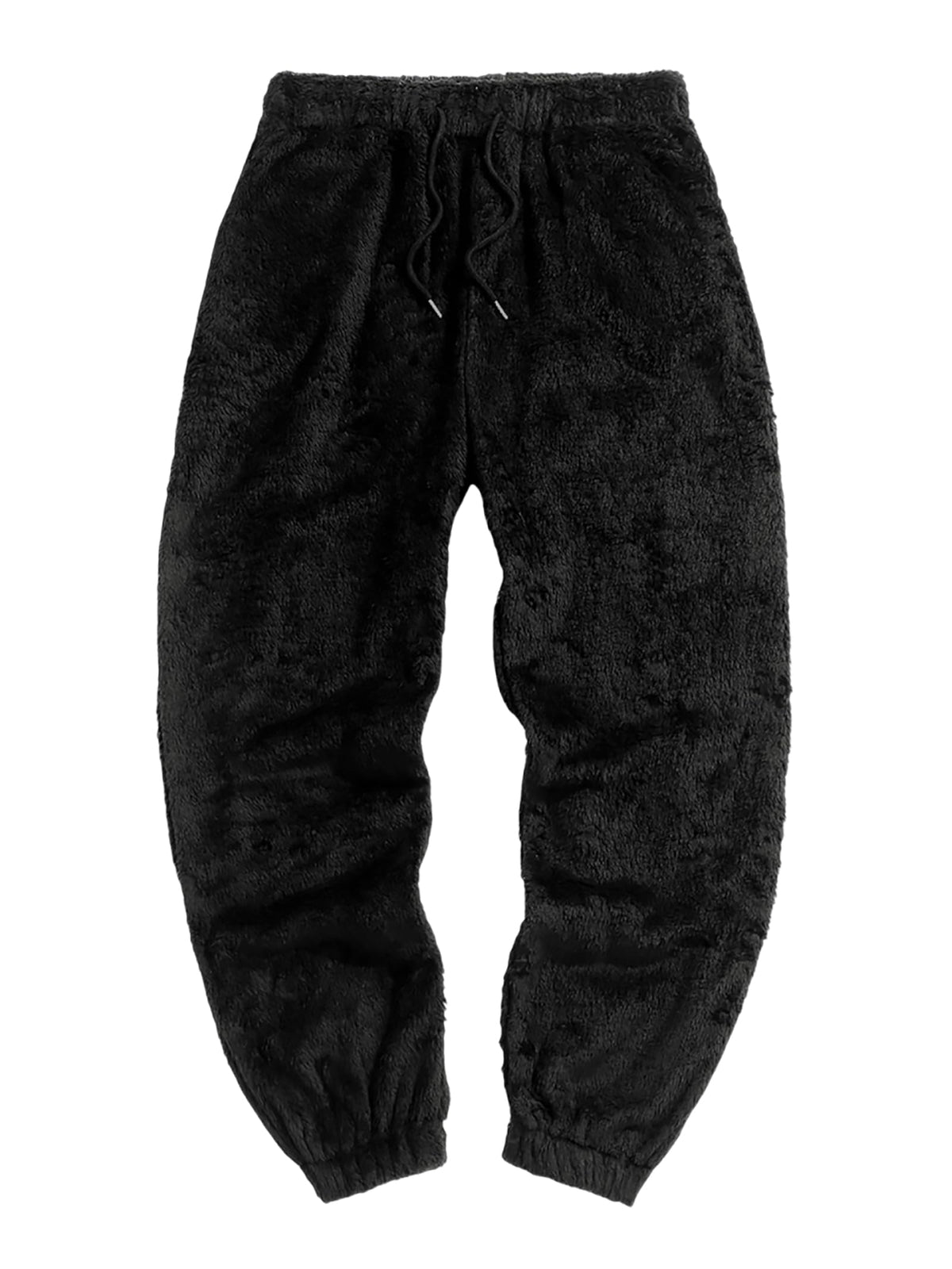 ZAFUL Men Fluffy Teddy Fuzzy Pajama Pants Plush Loungewear Trousers with Pockets