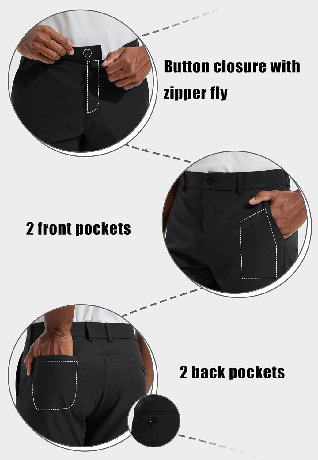 Libin Men's Golf Pants 30"/32"/34" Business Casual Suit Slacks